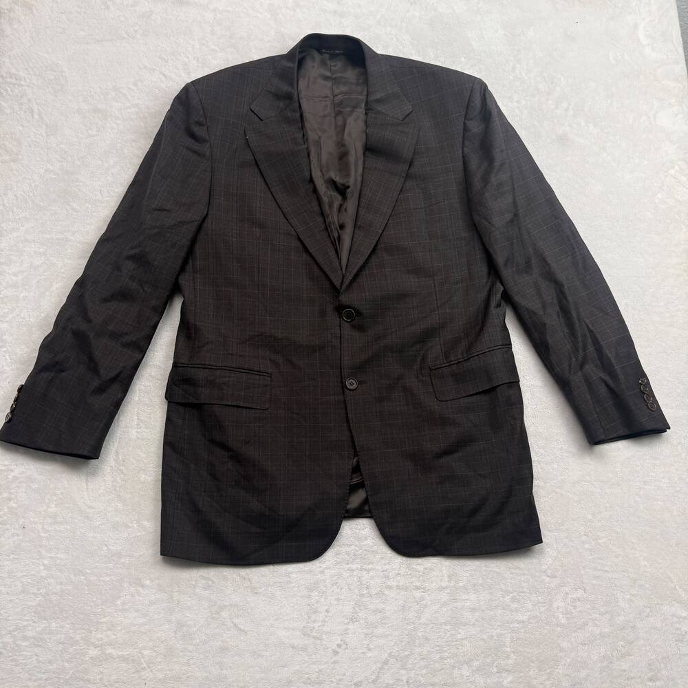 Canali Men's Dark Grey Pinstripe Sport Coat Blazer Size 44R Made in Italy